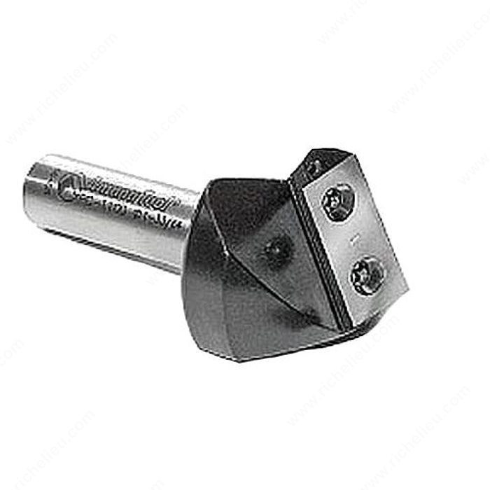 CNC V-Groove Insert, Cutting Diameter 1 1/2 in, Cutting Length 3/4 in, Overall Length (L) 3 in, Feature Product 90? V-Groove Insert, 1/2" sha.