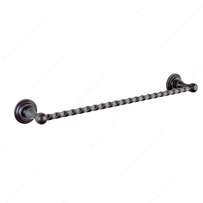 Towel Bar - Brittany Series, Finish Satin Steel, Center to Center 18 in, Length - Overall Dimensions 20 in