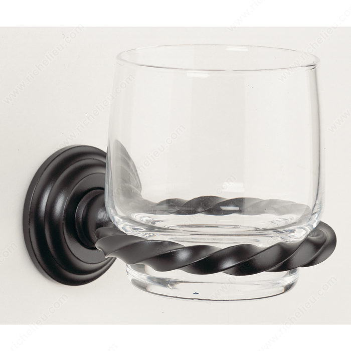 Tumbler Holder - Brittany Series, Finish Satin Black