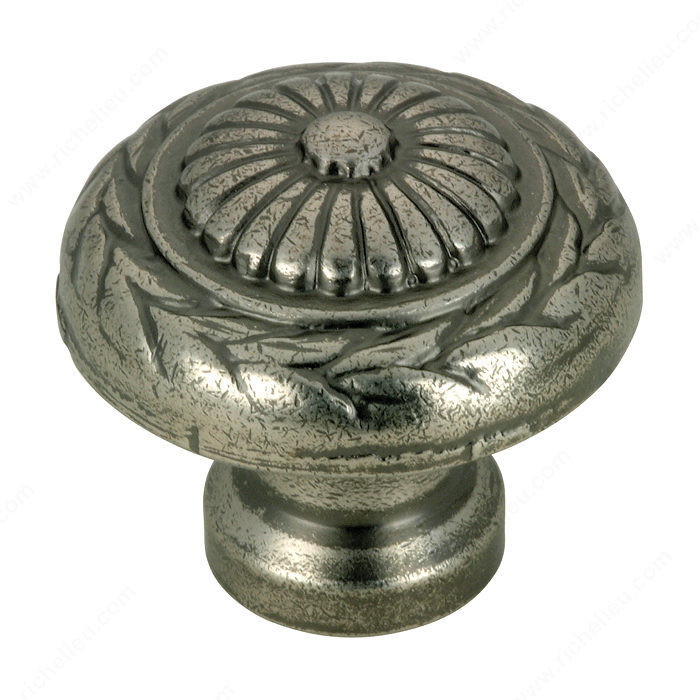 Traditional Brass Knob - 0413, Finish Pewter