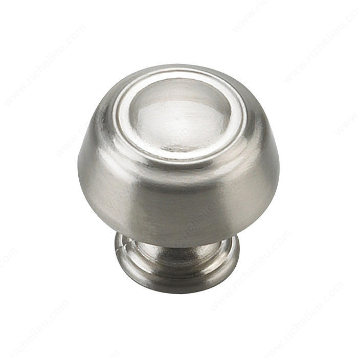 Traditional Metal Knob - 0875, Finish Brushed Nickel PRO-PACK 3