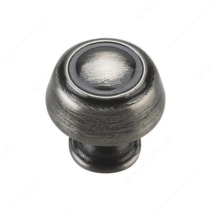 Traditional Metal Knob - 0875, Finish Brushed Pewter PRO-PACK 3