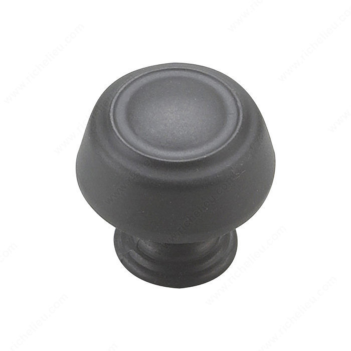 Traditional Metal Knob - 0875, Finish Matte Black PRO-PACK 3