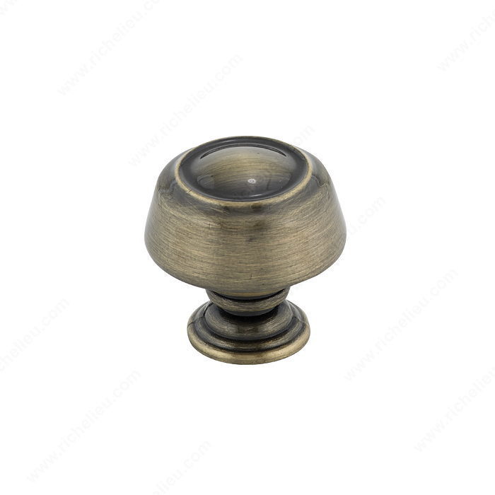 Traditional Metal Knob - 0875, Finish Antique English PRO-PACK 3