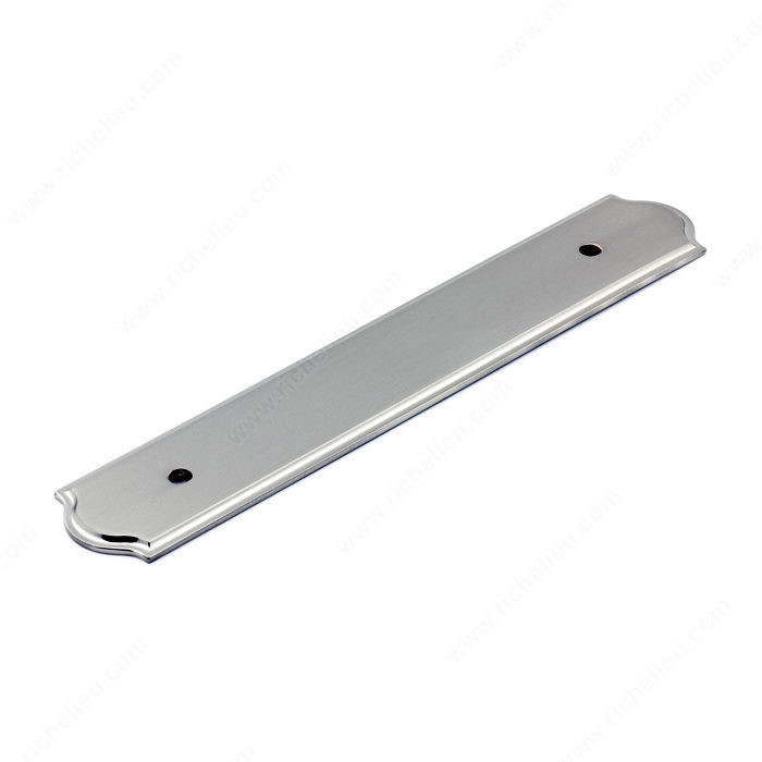 Transitional Metal Backplate for Pull -1040, Center to Center 128 mm, Finish Brushed Nickel, Length - Overall Dimensions 188 mm PRO-PACK 2