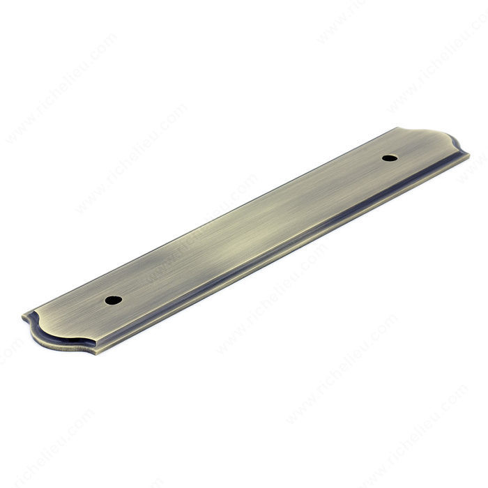 Transitional Metal Backplate for Pull -1040, Center to Center 128 mm, Finish Antique English, Length - Overall Dimensions 188 mm PRO-PACK 2