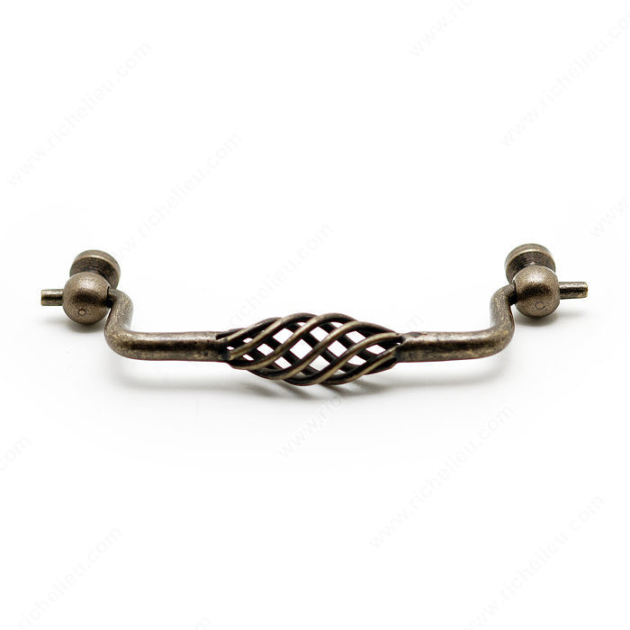 Traditional Metal Pull - 1049, Center to Center 128 mm, Finish Antique English, Length - Overall Dimensions 150 mm