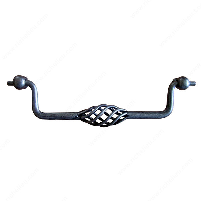 Traditional Metal Pull - 1049, Center to Center 160 mm, Finish Natural Iron, Length - Overall Dimensions 185 mm