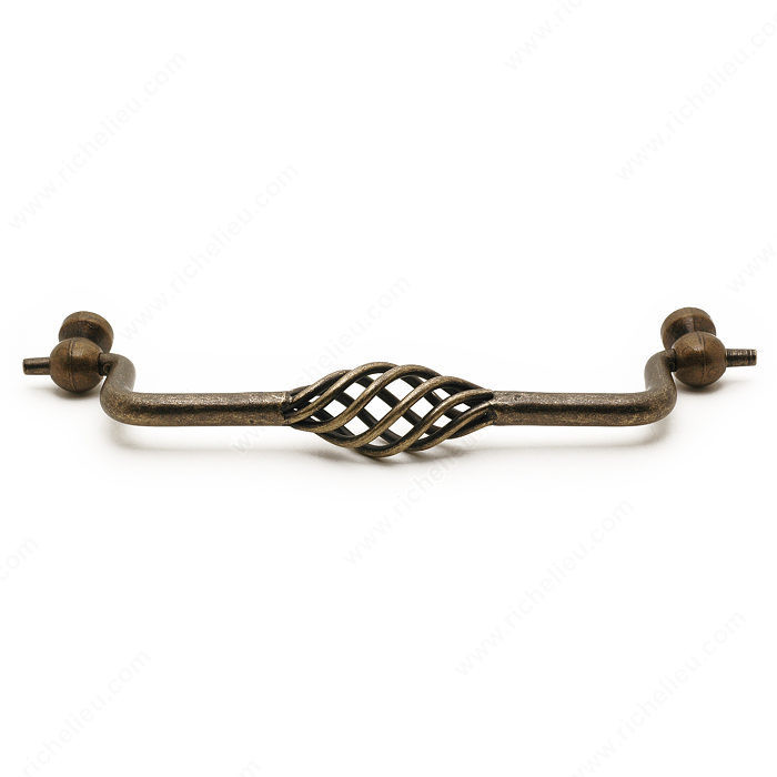 Traditional Metal Pull - 1049, Center to Center 160 mm, Finish Antique English, Length - Overall Dimensions 185 mm