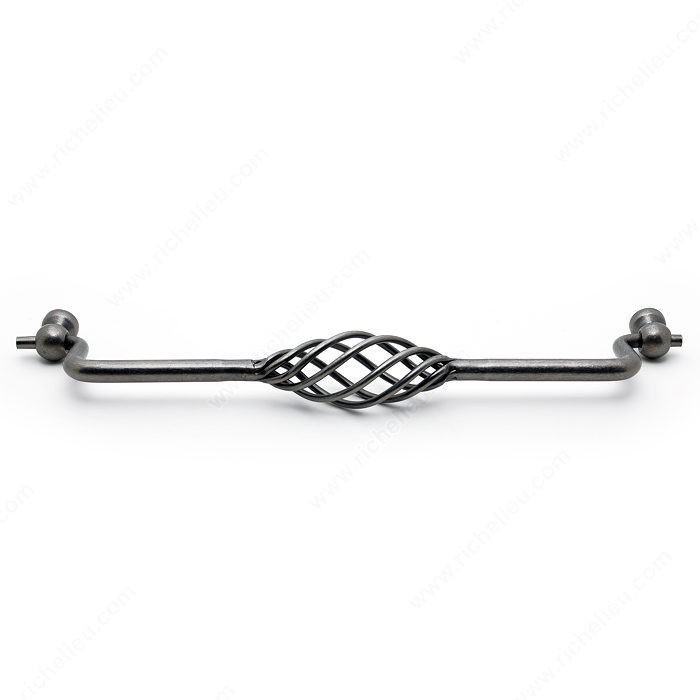 Traditional Metal Pull - 1049, Center to Center 224 mm, Finish Natural Iron, Length - Overall Dimensions 250 mm