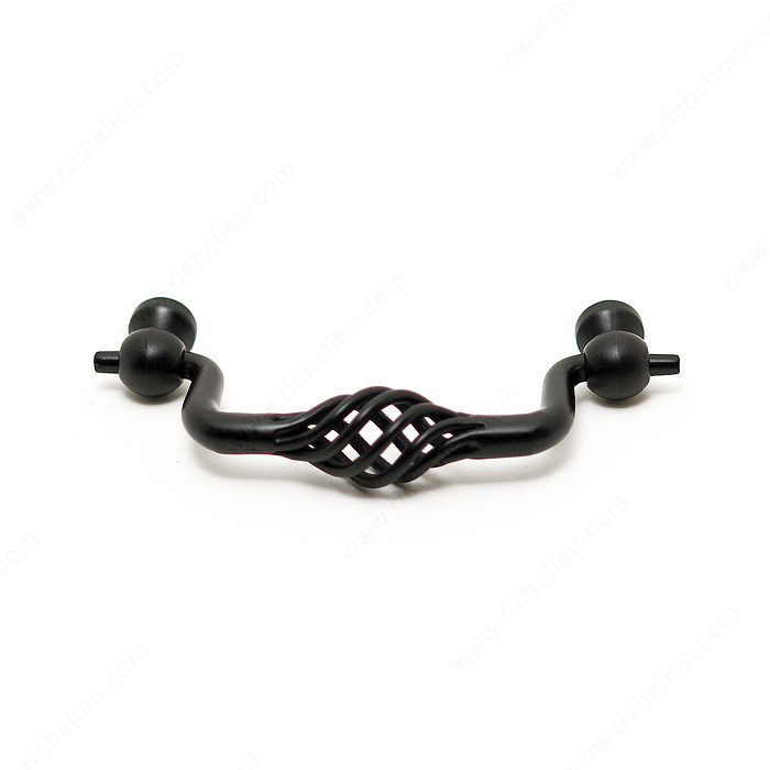 Traditional Metal Pull - 1049, Center to Center 96 mm, Finish Matte Black, Length - Overall Dimensions 120 mm PRO-PACK 2