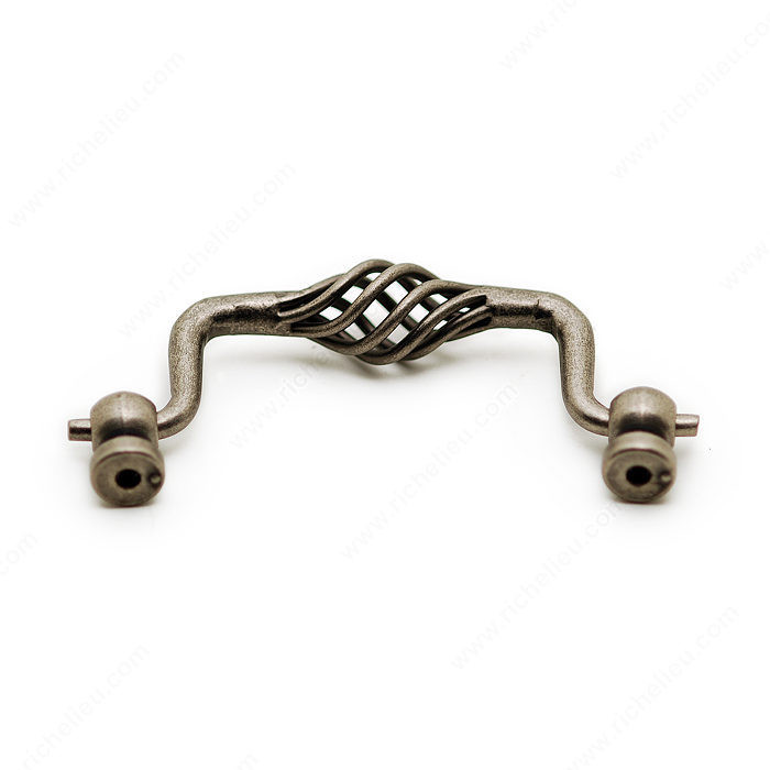 Traditional Metal Pull - 1049, Center to Center 96 mm, Finish Natural Iron, Length - Overall Dimensions 120 mm PRO-PACK 2