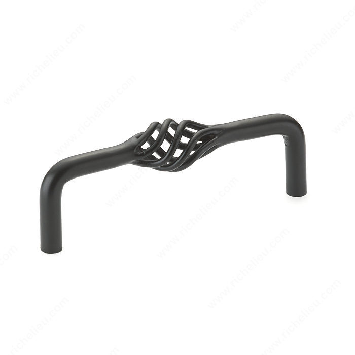 Traditional Metal Pull - 106, Center to Center 102 mm, Finish Matte Black, Length - Overall Dimensions 110 mm PRO-PACK 2