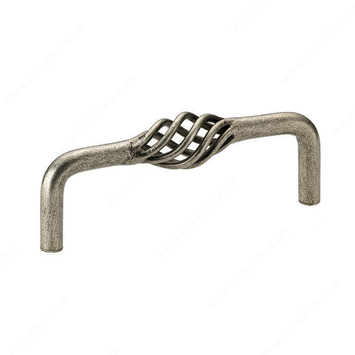 Traditional Metal Pull - 106, Center to Center 96 mm, Finish Natural Iron, Length - Overall Dimensions 106 mm
