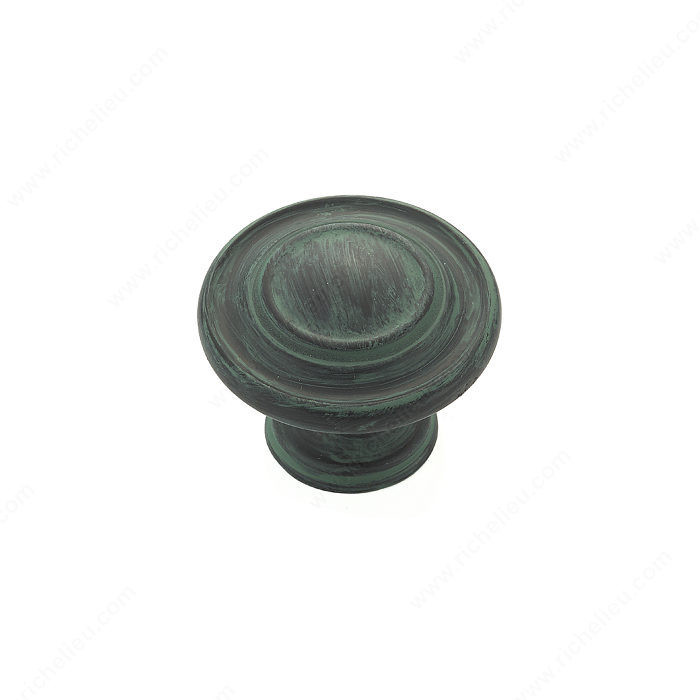 Traditional Metal Knob - 1073, Finish Verdigris (Metal), Screw/Nail 8/32 (Included) PRO-PACK 3