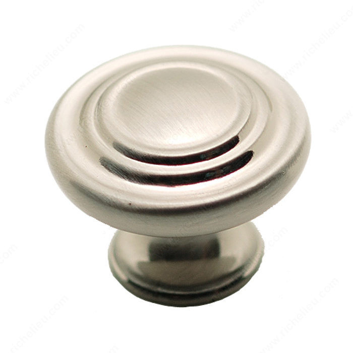 Traditional Metal Knob - 1073, Finish Brushed Nickel, Screw/Nail 8/32 (Included) PRO-PACK 3