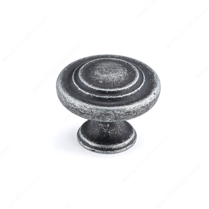Traditional Metal Knob - 1073, Finish Natural Iron, Screw/Nail 8/32 (Included) PRO-PACK 3