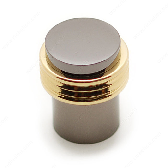 Contemporary Metal Knob - 1085, Finish Brass / Black Nickel