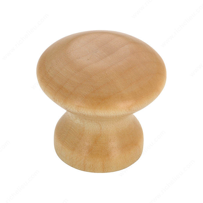 Eclectic Maple Wood Knob - 118, Finish Maple, Natural Finish, Screw/Nail 8/32 (Included) PRO-PACK 3