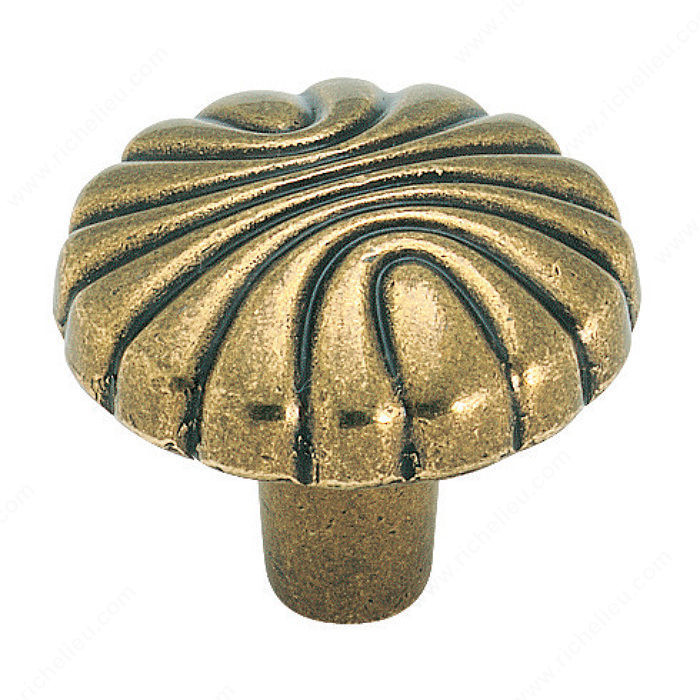 Eclectic Zinc Knob - 1337, Finish Burnished Brass