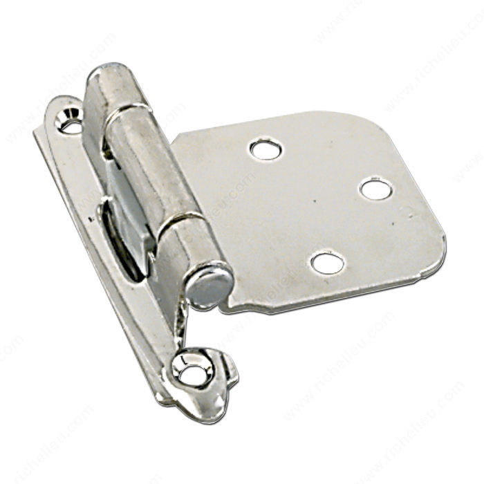 Semi-Concealed Self-Closing Hinge - 134, Finish Brushed Chrome, Finish Number 175, Type of Hinge Traditional Surface Hinge, Screw/Nail Included / #5 Screw PRO-PACK 3