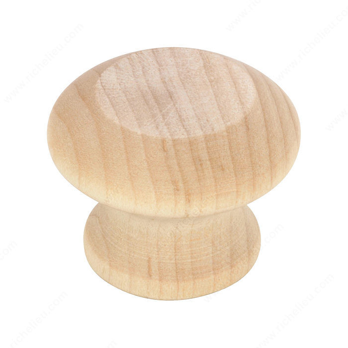 Eclectic Maple Wood Knob - 138, Finish Maple, Screw/Nail 8/32 (Included) PRO-PACK 5
