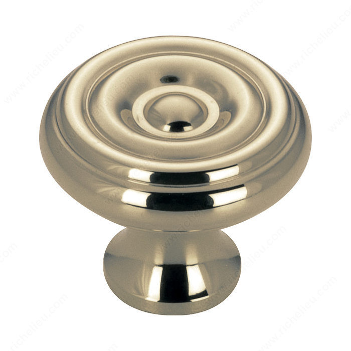 Traditional Brass Knob - 1430, Finish Antique English