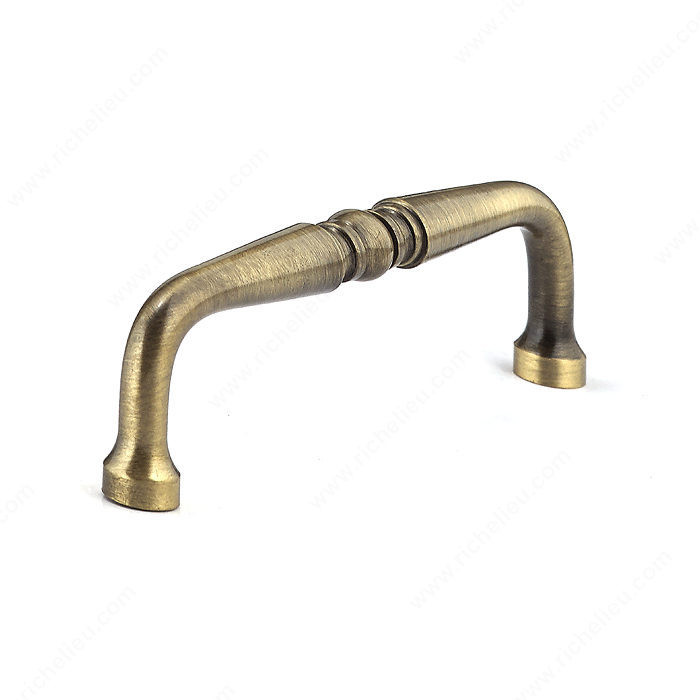 Traditional Metal Pull - 1452, Center to Center 96 mm, Finish Antique English, Projection - Overall Dimensions 30 mm