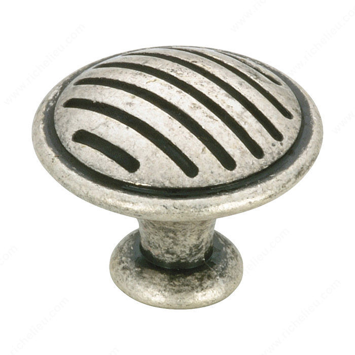 Traditional Metal Knob - 1693, Finish Old Silver, Screw/Nail M4 (Included)