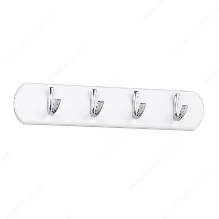 Contemporary Hook Rack - 184, Finish Chrome / White