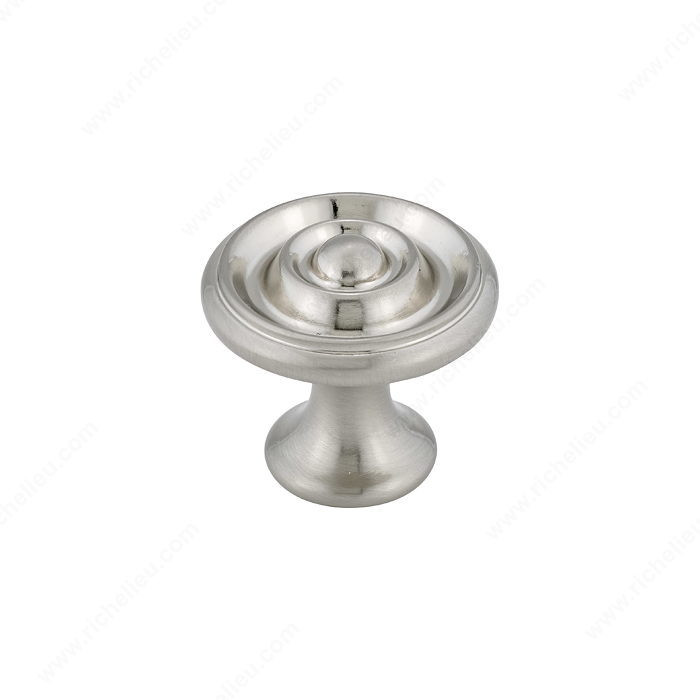 Traditional Metal Knob - 1843, Finish Brushed Nickel