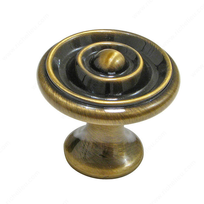 Traditional Metal Knob - 1843, Finish Antique English