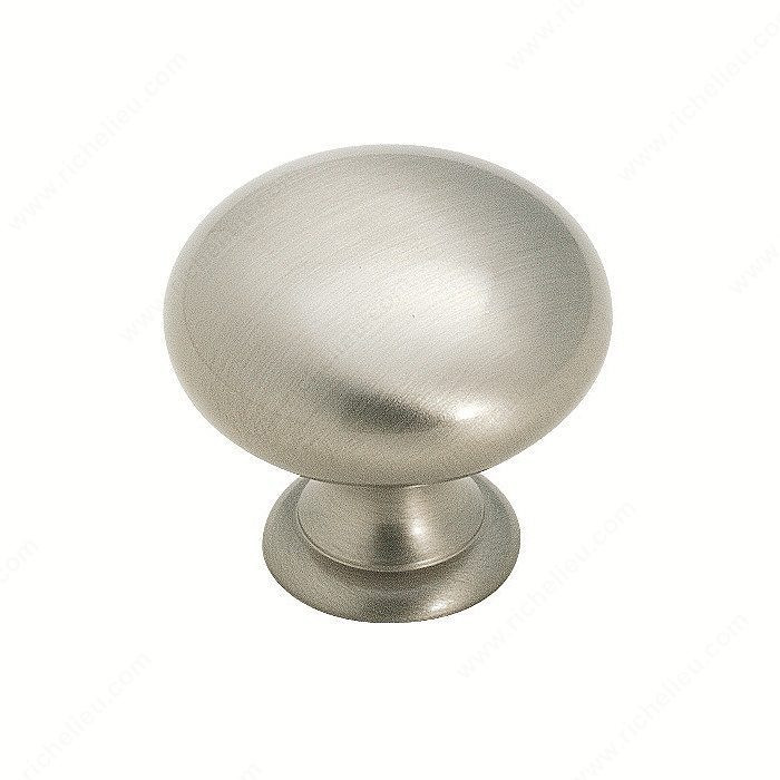 Allison Brass Knob - 1950, Finish Satin Nickel, Diameter - Drilling Dimensions 1 1/4 in