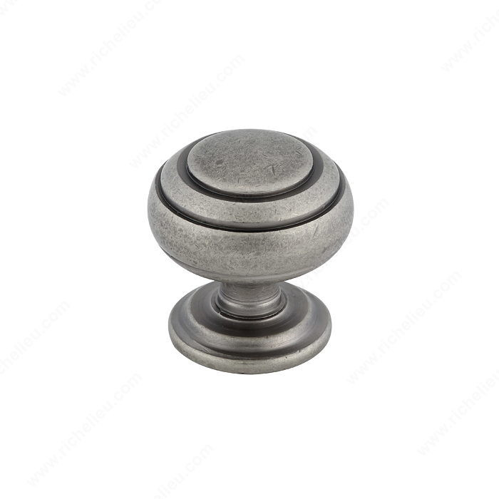 Traditional Metal Knob - 2030, Finish Pewter PRO-PACK 2