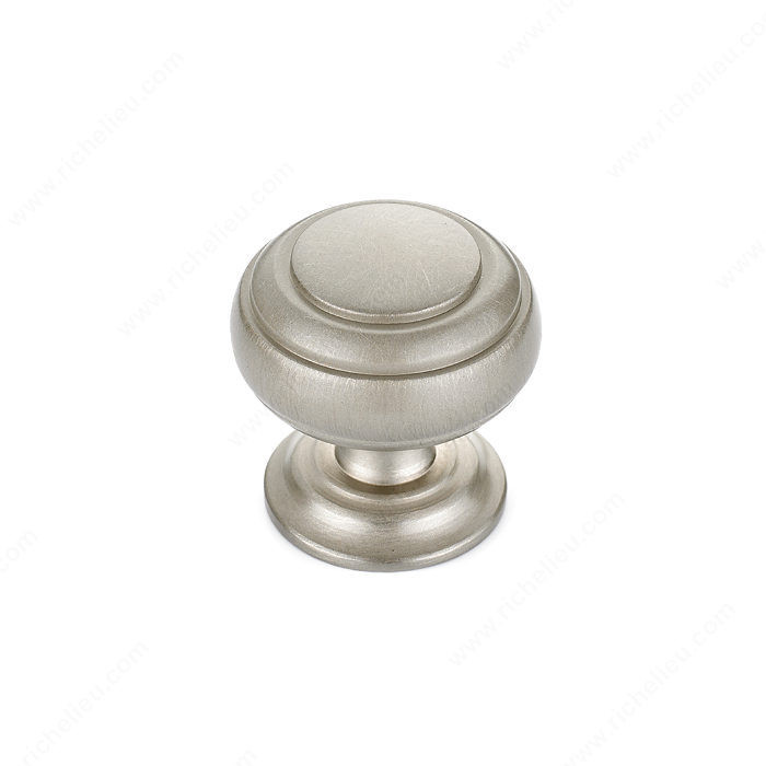 Traditional Metal Knob - 2030, Finish Brushed Satin Nickel PRO-PACK 5