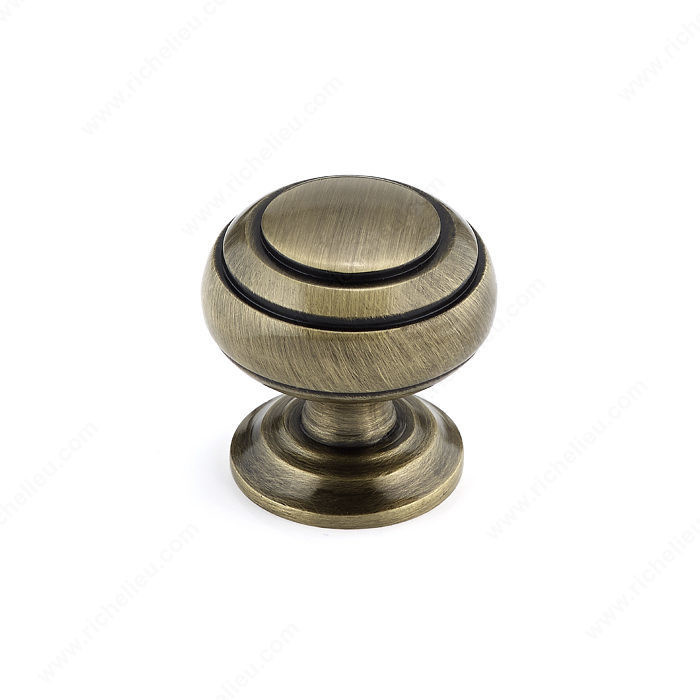 Traditional Metal Knob - 2030, Finish Antique English PRO-PACK 2