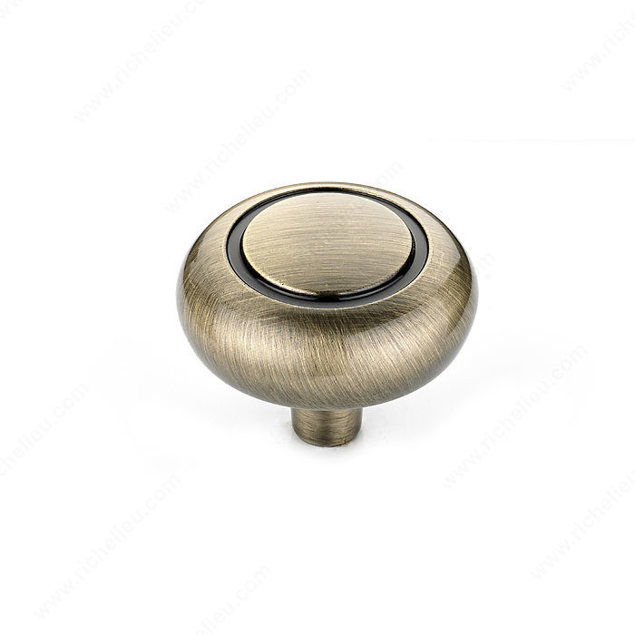 Traditional Metal Knob - 209B, Finish Antique English PRO-PACK 3