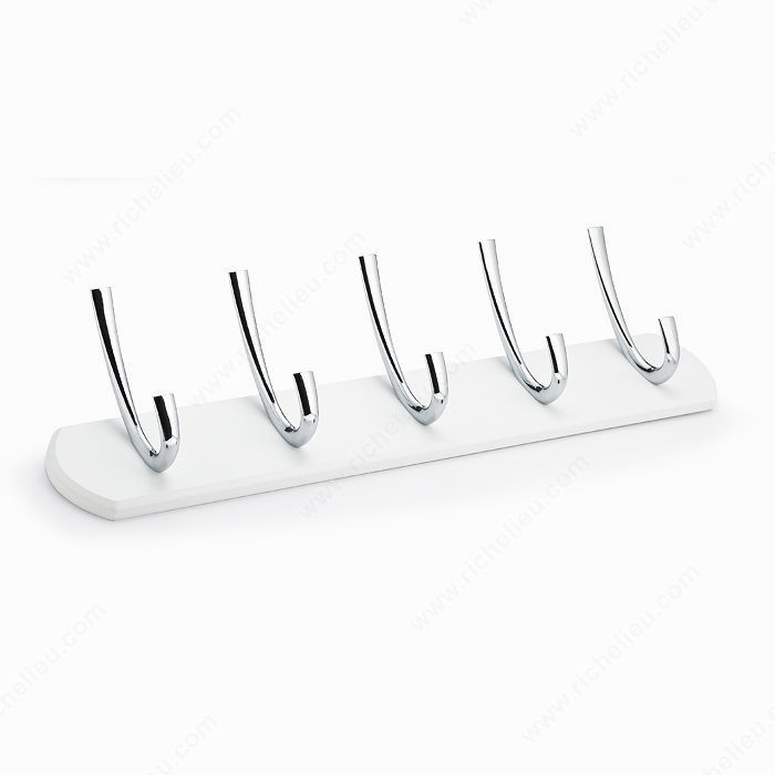 Contemporary Hook Rack - 215, Finish Chrome / White