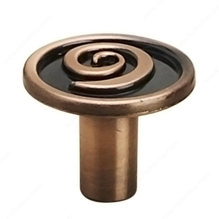 Traditional Metal Knob - 2188, Finish Antique Copper PRO-PACK 5