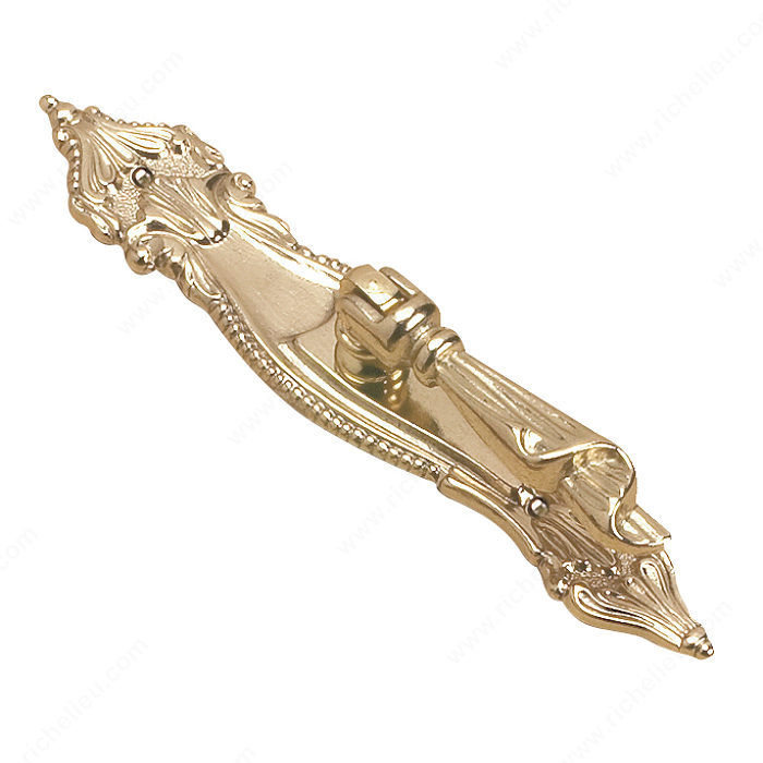 Traditional Solid Brass Pull - 2223, Finish Brass, Screw/Nail M4 and 135140-xx (Included)