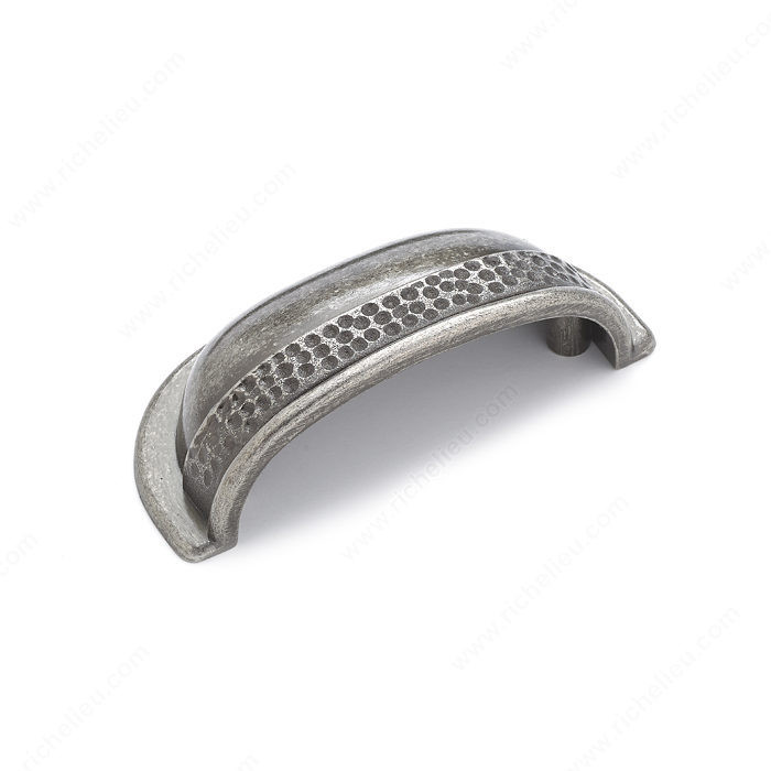 Traditional Metal Cup Pull - 2321, Finish Natural Iron PRO-PACK 2