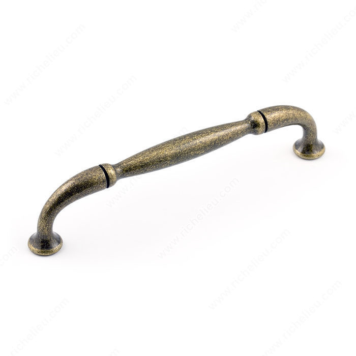 Traditional Metal Pull - 2373, Center to Center 96 mm, Finish Burnished Brass, Projection - Overall Dimensions 30 mm PRO-PACK 3