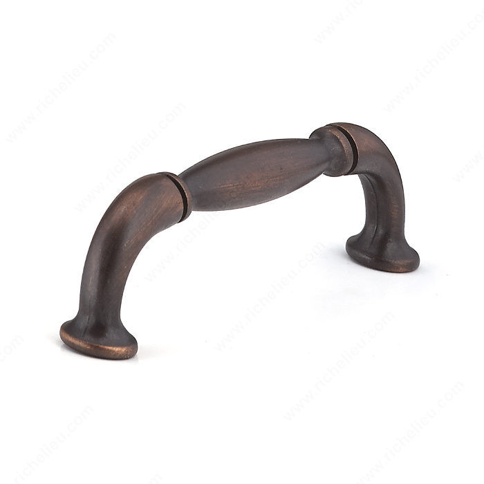 Traditional Metal Pull - 2373, Center to Center 96 mm, Finish Brushed Oil-Rubbed Bronze, Projection - Overall Dimensions 30 mm PRO-PACK 3