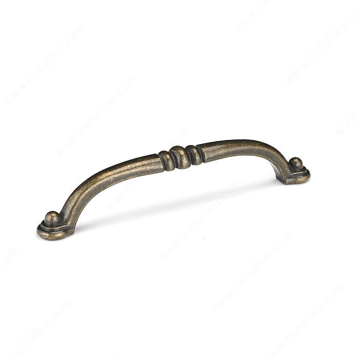 Traditional Metal Pull - 2373, Center to Center 128 mm, Finish Burnished Brass, Projection - Overall Dimensions 31 mm PRO-PACK 3