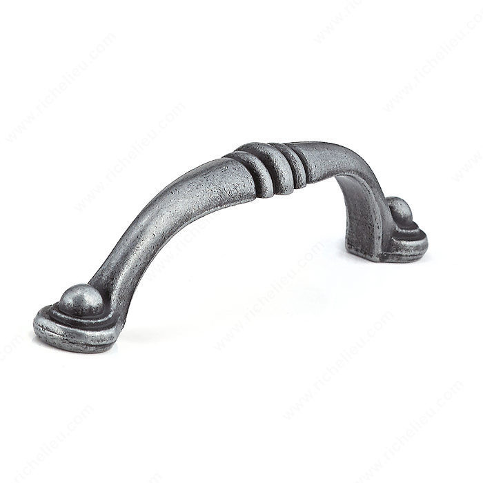 Traditional Metal Pull - 2373, Center to Center 96 mm, Finish Wrought Iron, Projection - Overall Dimensions 27 mm PRO-PACK 5