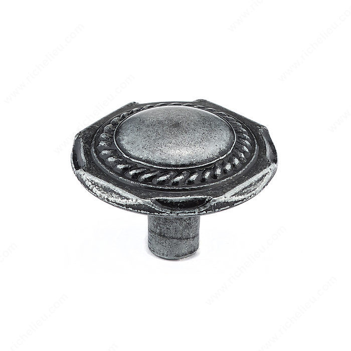 Traditional Metal Knob - 2390, Finish Wrought Iron PRO-PACK 5