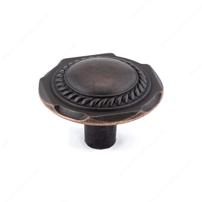 Traditional Metal Knob - 2390, Finish Brushed Oil-Rubbed Bronze PRO-PACK 5