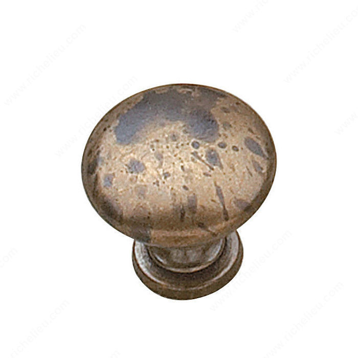 Traditional Metal Knob - 2391, Finish Oxidized Brass PRO-PACK 2