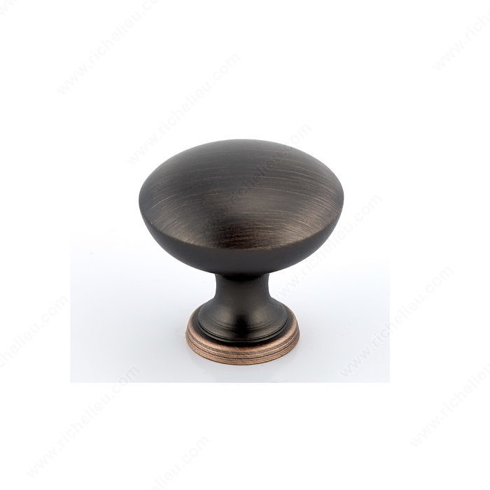 Traditional Metal Knob - 2391, Finish Brushed Oil-Rubbed Bronze PRO-PACK 2