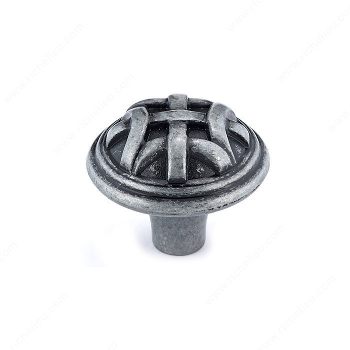 Traditional Metal Knob - 2391, Finish Wrought Iron PRO-PACK 3